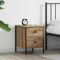 Berkfield Modern Bedside Cabinet Artisan Oak 40X42X50 Cm Engineered Wood - thumbnail 2