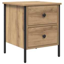 Berkfield Modern Bedside Cabinet Artisan Oak 40X42X50 Cm Engineered Wood - thumbnail 1