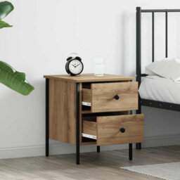 Berkfield Modern Bedside Cabinet Artisan Oak 40X42X50 Cm Engineered Wood - thumbnail 4