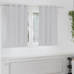 Berkfield Modern Curtains With Curtains 2 Pcs Pale Grey 140 X 140 Cm Polyester - thumbnail 2