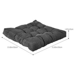 Living And Home Supportive And Comfortable Corduroy Chair Cushion Seat Pad Tatami Cushion Indoor And Outdoor 55Cm W X 55Cm D X 5Cm H Dark Grey - thumbnail 9