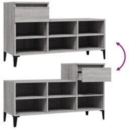 Berkfield Shoe Cabinet Grey Sonoma 102X36X60 Cm Engineered Wood - thumbnail 9