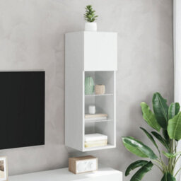 Walplus Tv Cabinet With Led Lights White 30.5X30X90 Cm - thumbnail 4