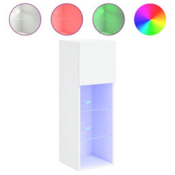 Walplus Tv Cabinet With Led Lights White 30.5X30X90 Cm - thumbnail 2