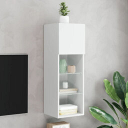 Walplus Tv Cabinet With Led Lights White 30.5X30X90 Cm - thumbnail 1