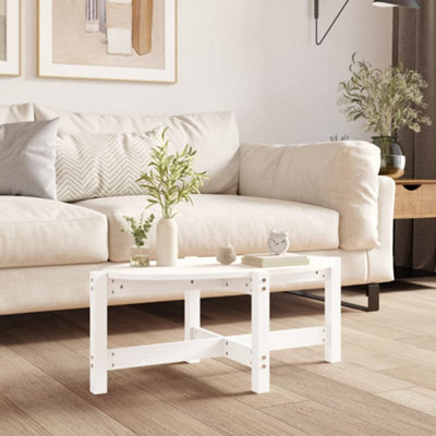Walplus Coffee Table White 87X48X35 Cm Solid Wood Pine - image 1