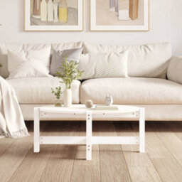 Walplus Coffee Table White 87X48X35 Cm Solid Wood Pine - thumbnail 3