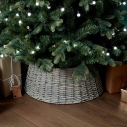 Rattan Christmas Tree Skirt, 60Cm (Dia) - White - thumbnail 1