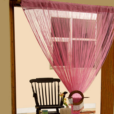 Homescapes Polyester Pink String Curtain - image 1