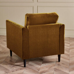 Furniturebox Uk Logan Amber Orange Fabric Armchair - thumbnail 3