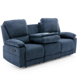 More4Homes Sydney 1+2+3 Seater Fabric Manual Recliner Sofa Set Blue - thumbnail 4