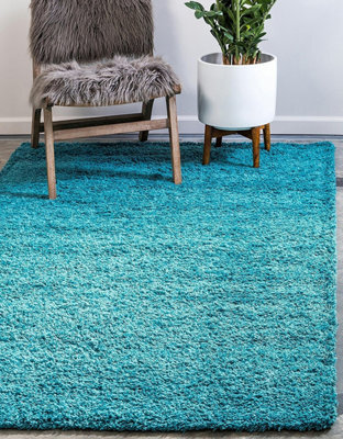 "Bravich Teal Thick Shaggy Rug - California - 60X110Cm (2'x3'7"")" - image 1