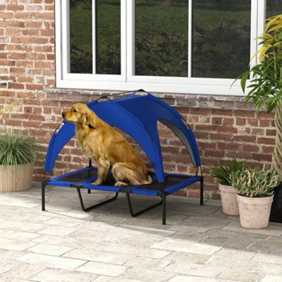 Pawhut Cooling Raised Dog Bed W/ Breathable Mesh, For L Dogs - Dark Blue - image 1