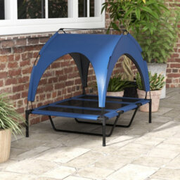 Pawhut Cooling Raised Dog Bed W/ Breathable Mesh, For L Dogs - Dark Blue - thumbnail 9