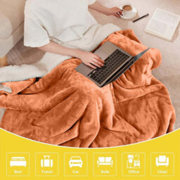 Ameha Sherpa Fleece Blanket Rust Reversible Throw Soft Thick & Warm For Sofa Bed & Travel Double 150X200Cm - thumbnail 7