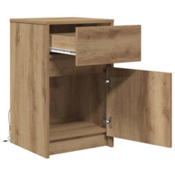 Berkfield Bedside Cabinet Artisan Oak 38 X 34 X 61 Cm Engineered Wood - thumbnail 5