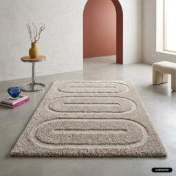 Sweeek - Indoor Rug With Beige-Brown Geometric Patterns 150X80 Cm - Pio - thumbnail 1