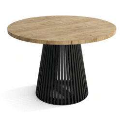 Heze Furniture Ruston Extending Dining Table Scandinavian Style - Gold Craft Oak / Black - thumbnail 2