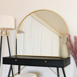 Jōbū Jobu Home - Akiko - Gold Metal Arched Mirror - 95Cm X 120Cm - thumbnail 1