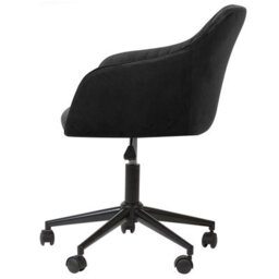 Beliani Desk Chair Venice Velvet Black - thumbnail 5