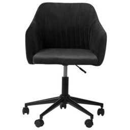 Beliani Desk Chair Venice Velvet Black - thumbnail 4