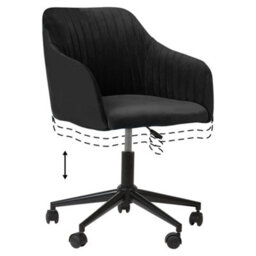 Beliani Desk Chair Venice Velvet Black - thumbnail 7