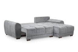 Darnall Azzuro Grey Universal Corner Sofa Bed In Grey, Mocha And Cream Colours - thumbnail 4