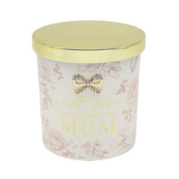 Rose & Oud Soy Scented Candle Glass Jar Floral Decor Fabulous Madelaine Mum Gift
