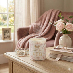 Rose & Oud Soy Scented Candle Glass Jar Floral Decor Fabulous Madelaine Mum Gift - thumbnail 4