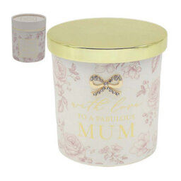 Rose & Oud Soy Scented Candle Glass Jar Floral Decor Fabulous Madelaine Mum Gift - thumbnail 3