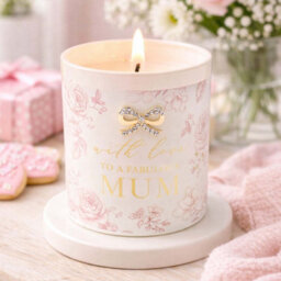 Rose & Oud Soy Scented Candle Glass Jar Floral Decor Fabulous Madelaine Mum Gift - thumbnail 6
