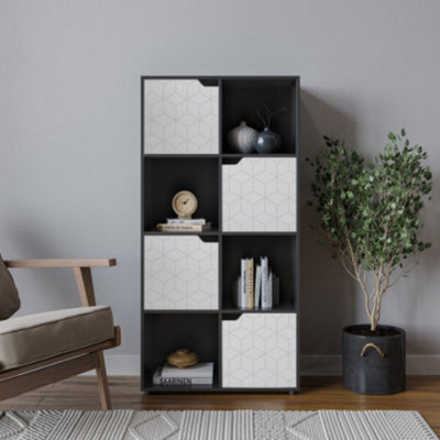 Urbn-Living 8-Cube Shelving Unit With Geo Doors - image 1