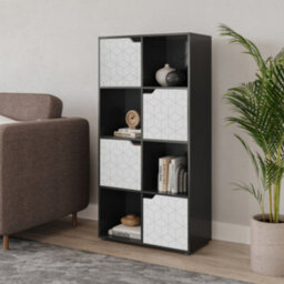 Urbn-Living 8-Cube Shelving Unit With Geo Doors - thumbnail 3