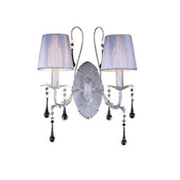 Luminosa Lighting Luminosa Flur Wall Lamp 2 Light E14 White French Gold - thumbnail 1