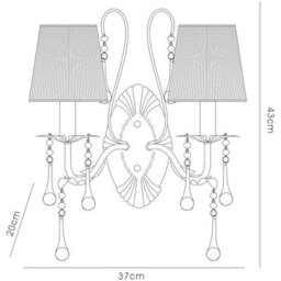Luminosa Lighting Luminosa Flur Wall Lamp 2 Light E14 White French Gold - thumbnail 5