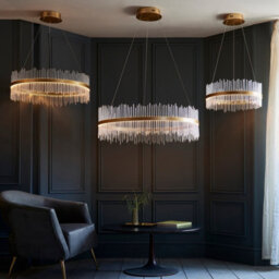 Luminosa Lighting Luminosa Trapani Pendant Ceiling Light Brushed Gold Plated, Clear Glass - thumbnail 6