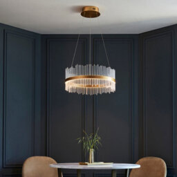 Luminosa Lighting Luminosa Trapani Pendant Ceiling Light Brushed Gold Plated, Clear Glass - thumbnail 3