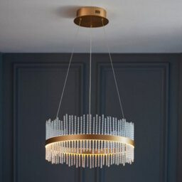 Luminosa Lighting Luminosa Trapani Pendant Ceiling Light Brushed Gold Plated, Clear Glass - thumbnail 2
