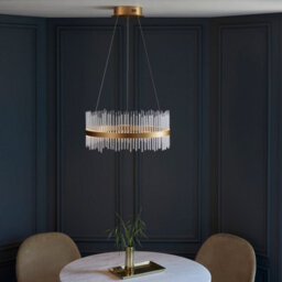 Luminosa Lighting Luminosa Trapani Pendant Ceiling Light Brushed Gold Plated, Clear Glass - thumbnail 4