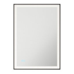 FNX Bathrooms Langley 500X700X27mm Black Frame Led Bathroom Mirror - Tunable White, Dimmable, Demister & Ip44 Rated - thumbnail 2