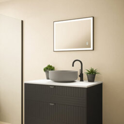 FNX Bathrooms Langley 500X700X27mm Black Frame Led Bathroom Mirror - Tunable White, Dimmable, Demister & Ip44 Rated - thumbnail 3
