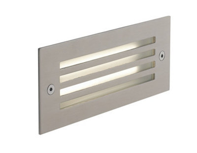 Luminosa Lighting Luminosa Bolt Outdoor Led Recessed Wall Light Nickel, Ip54 190Lm 4000K 17X6.8X8Cm