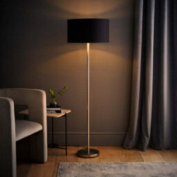 Valuelights Charles Chrome Floor Lamp With Black And Metallic Shade And Bulb - thumbnail 3