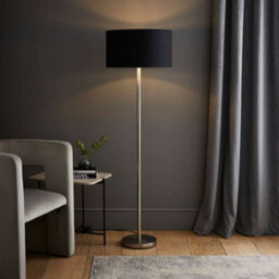Valuelights Charles Chrome Floor Lamp With Black And Metallic Shade And Bulb - thumbnail 2