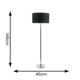 Valuelights Charles Chrome Floor Lamp With Black And Metallic Shade And Bulb - thumbnail 8