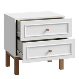 Wyld Haus Thistledown 2-Drawer Bedside Chest Light Grey And Natural Oak - thumbnail 3