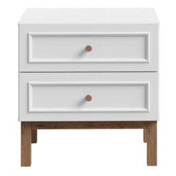Wyld Haus Thistledown 2-Drawer Bedside Chest Light Grey And Natural Oak - thumbnail 5