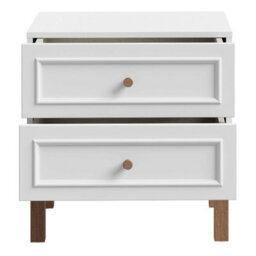 Wyld Haus Thistledown 2-Drawer Bedside Chest Light Grey And Natural Oak - thumbnail 6