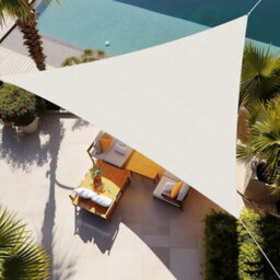 White 4X4X4M Triangular Shade Sail Waterproof Uv Resistant - thumbnail 2