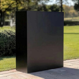 Woven Wood 75Cm Long Zinc Galvanised Matte Black 90Cm Tall Trough Planter - thumbnail 3
